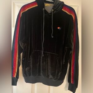 Aviator Nation velvet relaxed zip hoodie